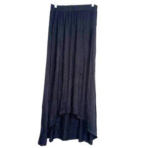 Loveppella Black High-Low Maxi Skirt L Rayon/Spandex Womens Lightweight Flowy